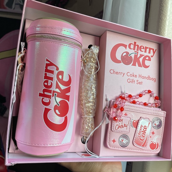 Coca Cola Handbags - Women’s skinnydip Cherry Coke pink handbag and wallet gift set